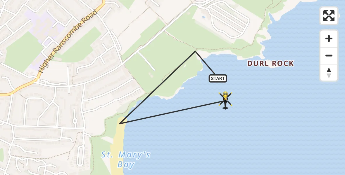 Flight route Police Helicopter Brixham - Brixham, 14 October 2026, 13:50