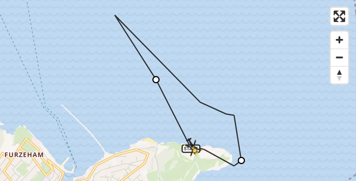 Flight route Police Helicopter Brixham - Brixham, 14 October 2026, 14:07
