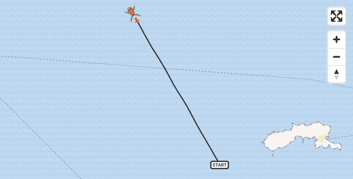 Flight route Coastguard Helicopter Inner Seas - Inner Seas, 14 October 2026, 16:06