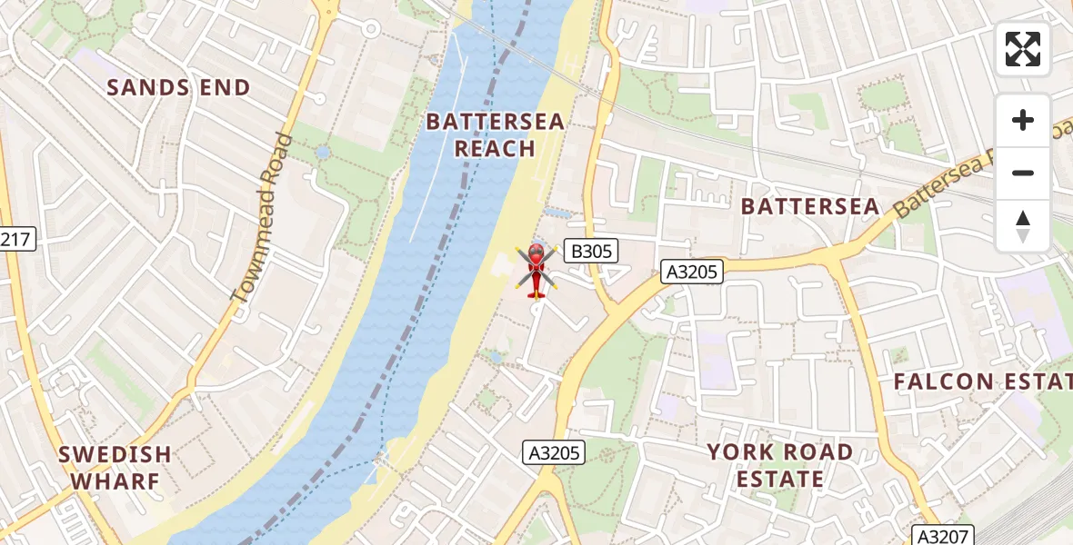 Flight route Air Ambulance Helicopter London Heliport - London Heliport, 14 October 2026, 16:16