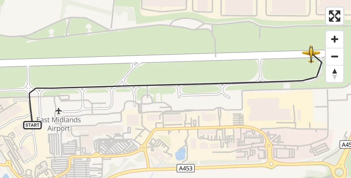 Flight route Police Aircraft East Midlands Airport - East Midlands Airport, 14 October 2026, 18:24