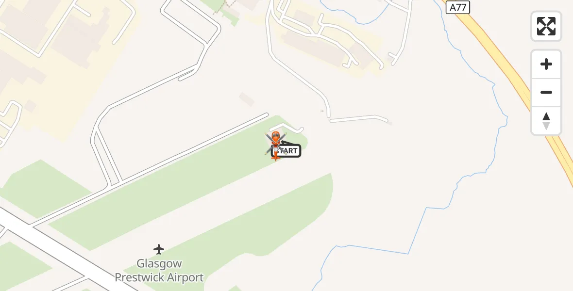 Flight route Coastguard Helicopter Glasgow Prestwick Airport - Glasgow Prestwick Airport, 14 October 2026, 21:24