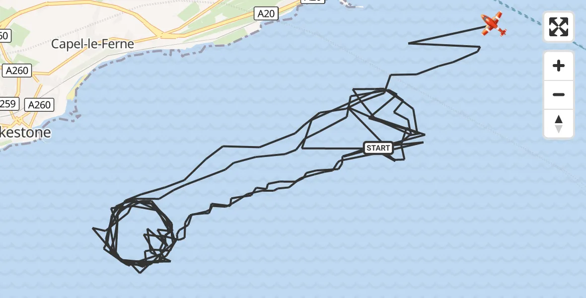 Flight route Coastguard Drone English Channel - English Channel, 15 October 2026, 08:40