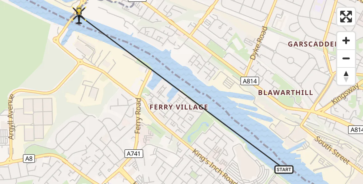 Flight route Police Helicopter Renfrew - Renfrew, 15 October 2026, 09:48