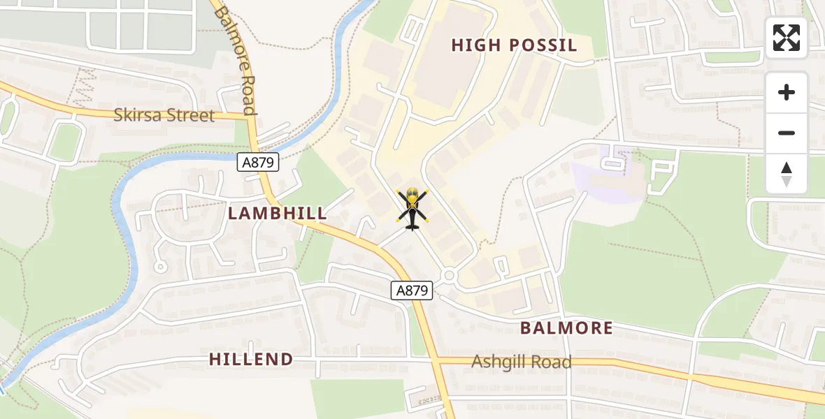 Flight route Police Helicopter Glasgow - Glasgow, 15 October 2026, 10:38