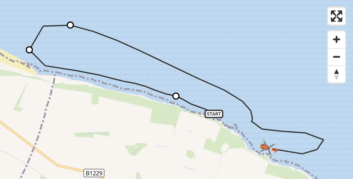 Flight route Coastguard Helicopter RAF Bempton - Bempton, 15 October 2026, 12:01
