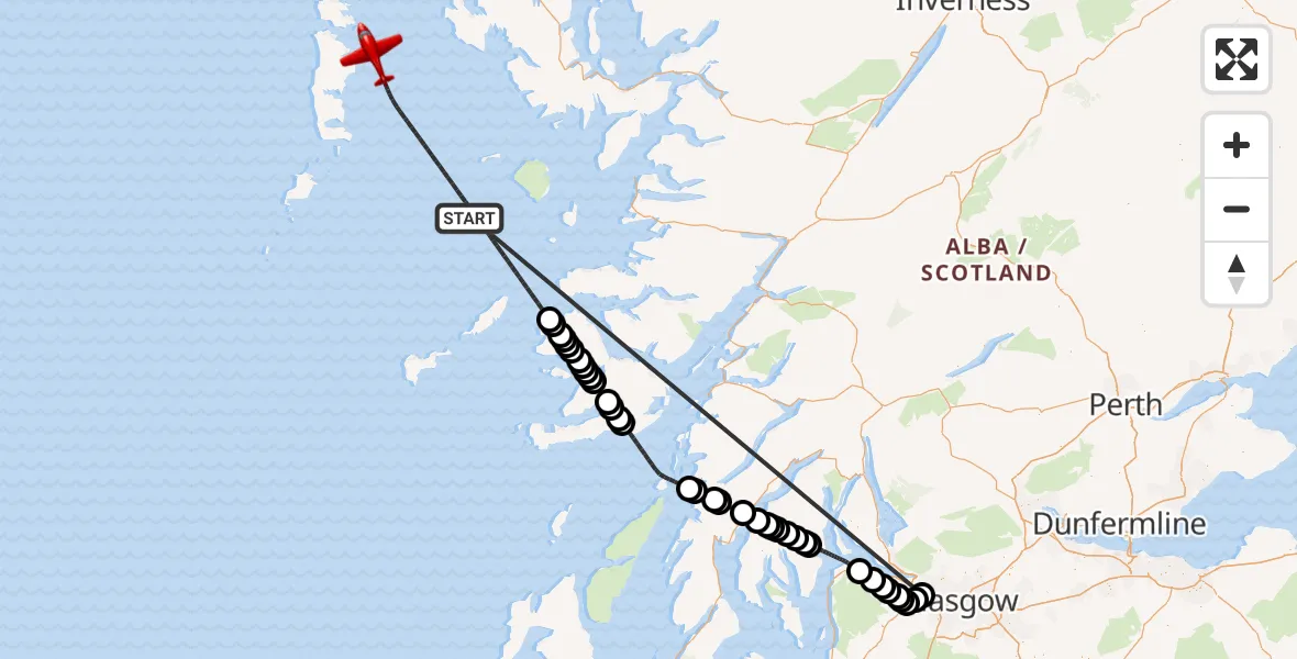 Flight route Air Ambulance Aircraft Inner Seas - Inner Seas, 15 October 2026, 13:17