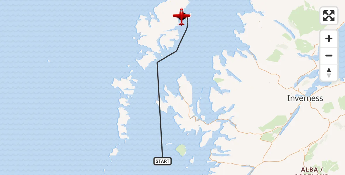 Flight route Air Ambulance Aircraft Inner Seas - Stornoway Airport, 15 October 2026, 14:42