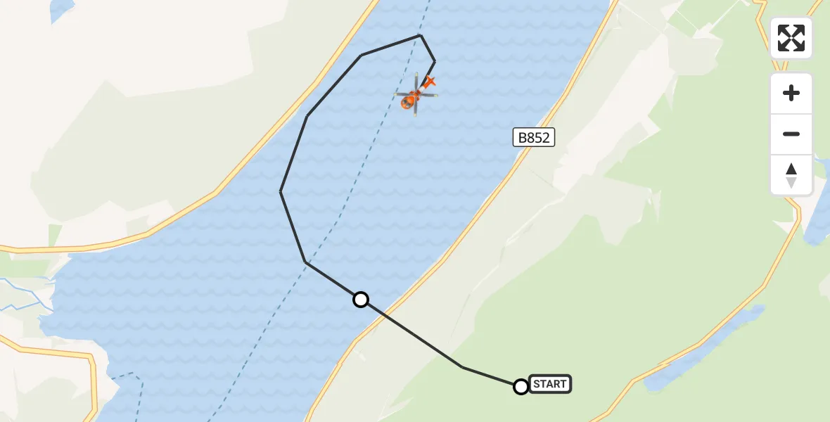 Flight route Coastguard Helicopter Torness - Loch Ness, 15 October 2026, 15:00