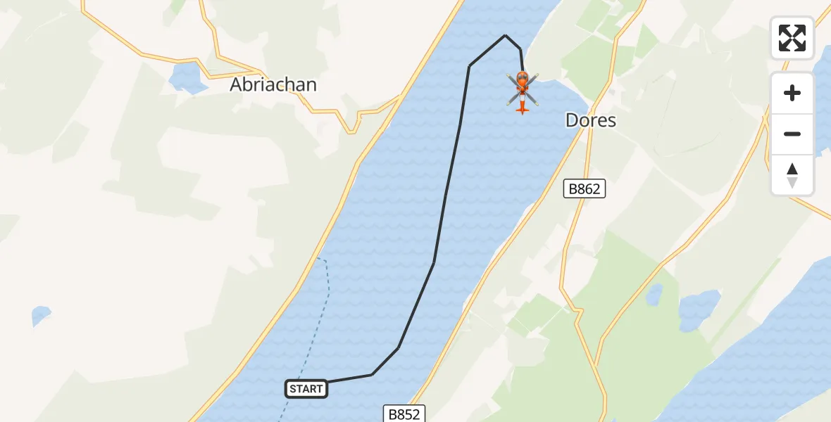 Flight route Coastguard Helicopter Loch Ness - Loch Ness, 15 October 2026, 15:04