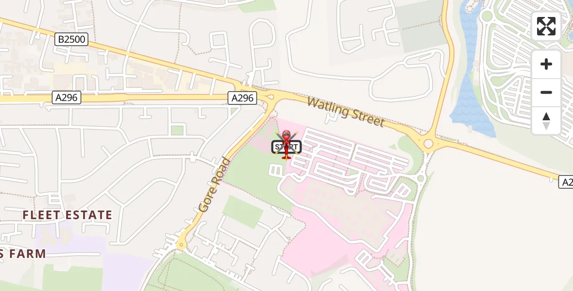 Flight route Air Ambulance Helicopter Darent Valley Hospital - Dartford, 15 October 2026, 15:06