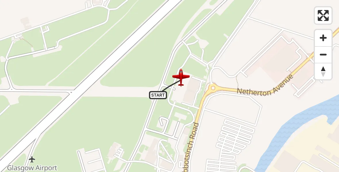 Flight route Air Ambulance Aircraft Glasgow Airport - Glasgow Airport, 15 October 2026, 21:38