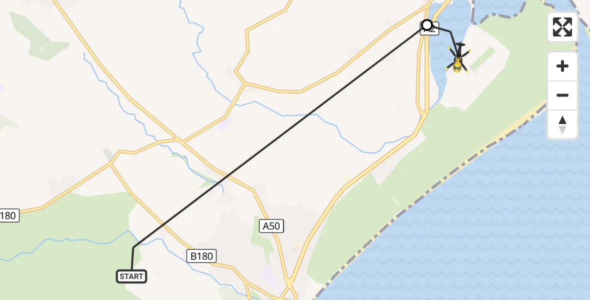 Flight route Police Helicopter Newcastle - Dundrum, 15 October 2026, 22:33
