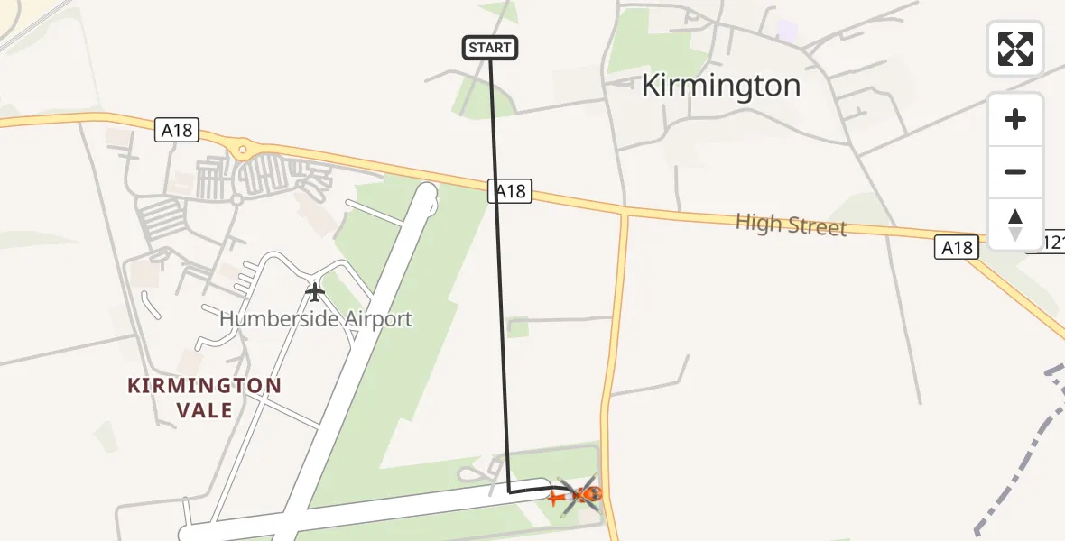 Flight route Coastguard Helicopter Humberside Airport - Humberside Airport, 16 October 2026, 09:01