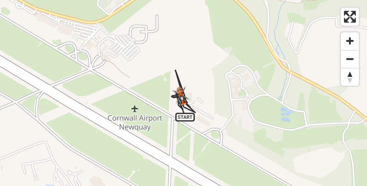 Flight route Coastguard Helicopter Cornwall Airport Newquay - Cornwall Airport Newquay, 16 October 2026, 09:12