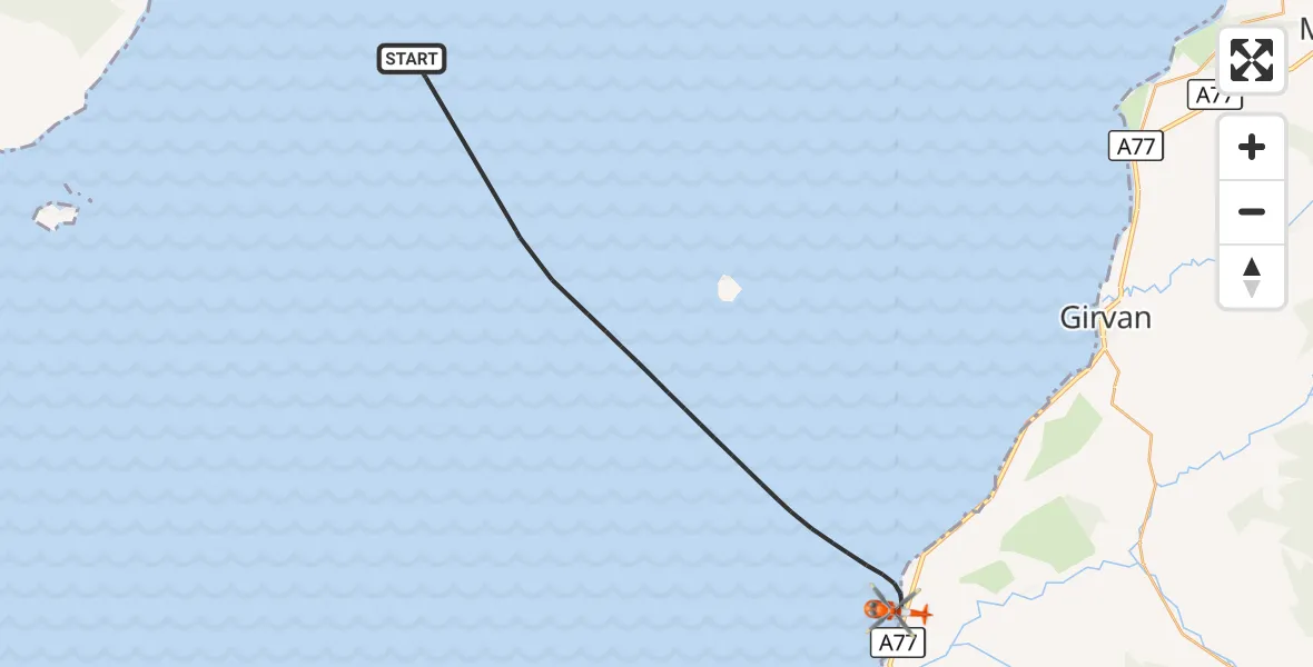 Flight route Coastguard Helicopter Inner Seas - Inner Seas, 16 October 2026, 09:48