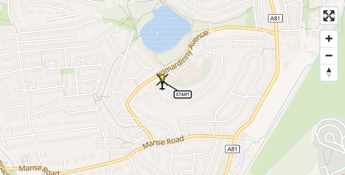 Flight route Police Helicopter Glasgow - Glasgow, 16 October 2026, 10:19