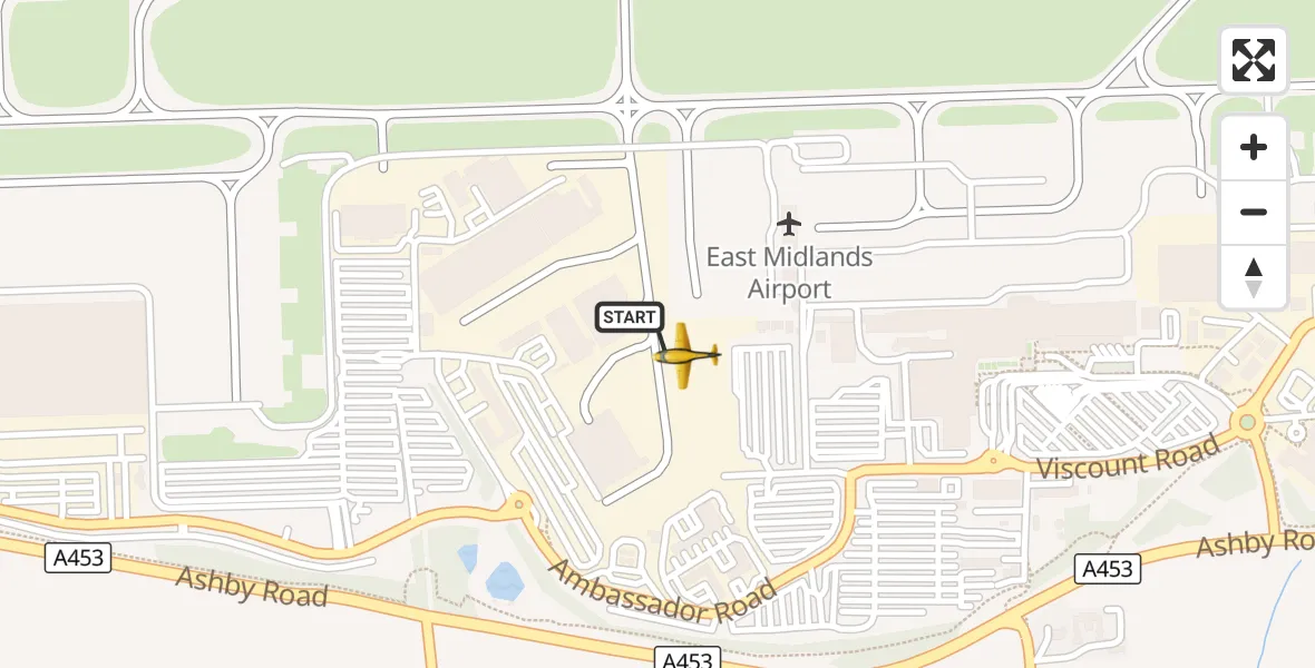 Flight route Police Aircraft East Midlands Airport - East Midlands Airport, 16 October 2026, 10:30