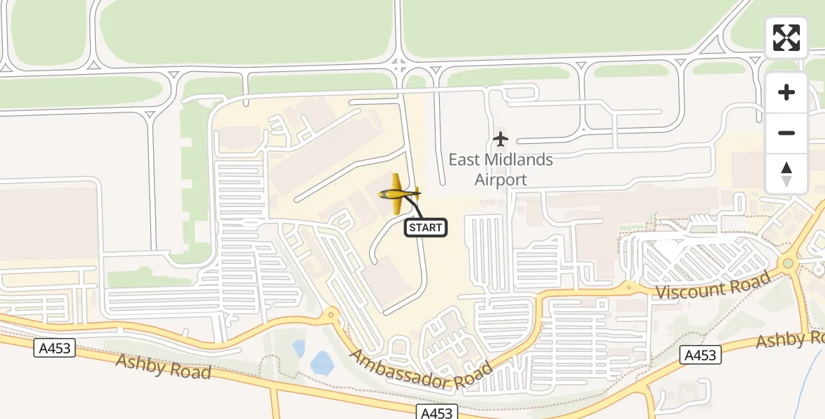 Flight route Police Aircraft East Midlands Airport - East Midlands Airport, 16 October 2026, 10:46