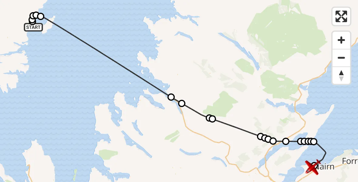 Flight route Air Ambulance Aircraft Stornoway Airport - Delnies, 16 October 2026, 13:18