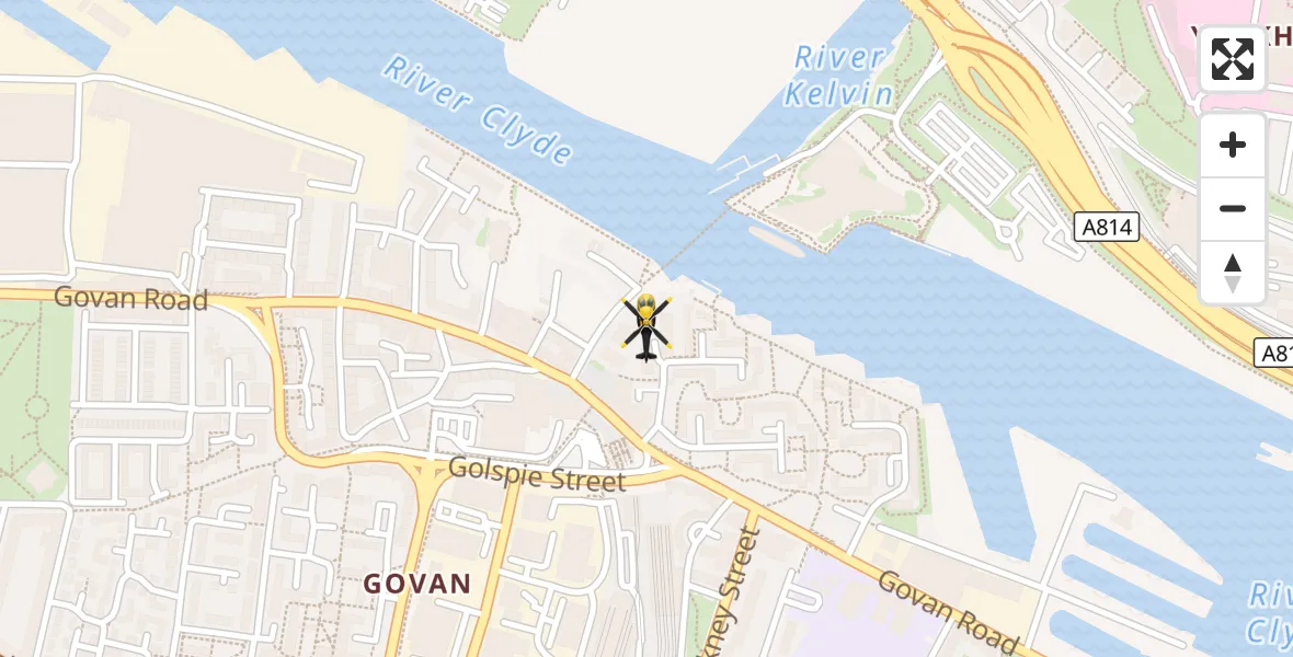 Flight route Police Helicopter Glasgow - Glasgow, 16 October 2026, 17:14