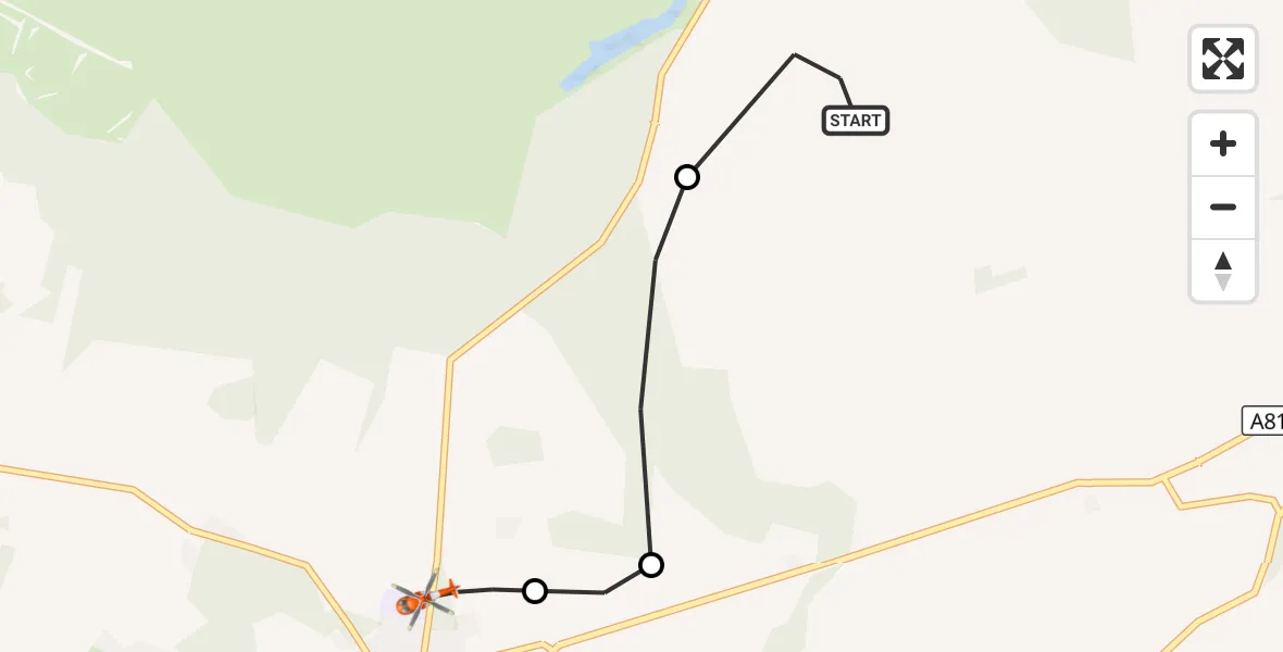 Flight route Coastguard Helicopter Stirling - Drymen, 16 October 2026, 18:02