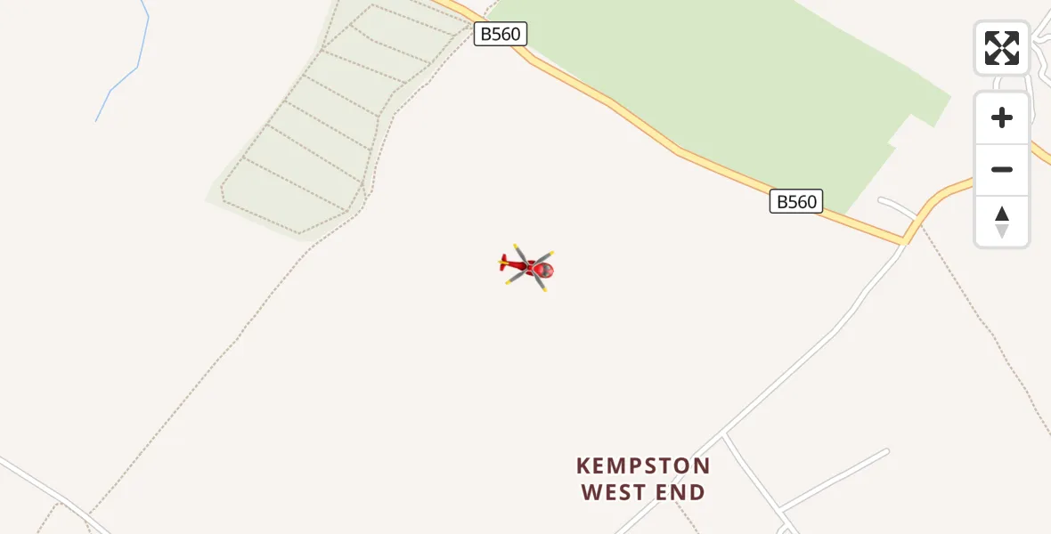 Flight route Air Ambulance Helicopter Stagsden - Stagsden, 17 October 2026, 00:01