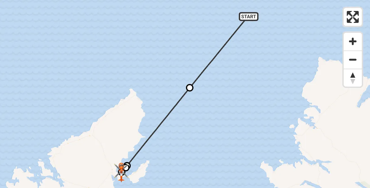 Flight route Coastguard Helicopter North Atlantic Ocean - Stornoway Airport, 17 October 2026, 08:39
