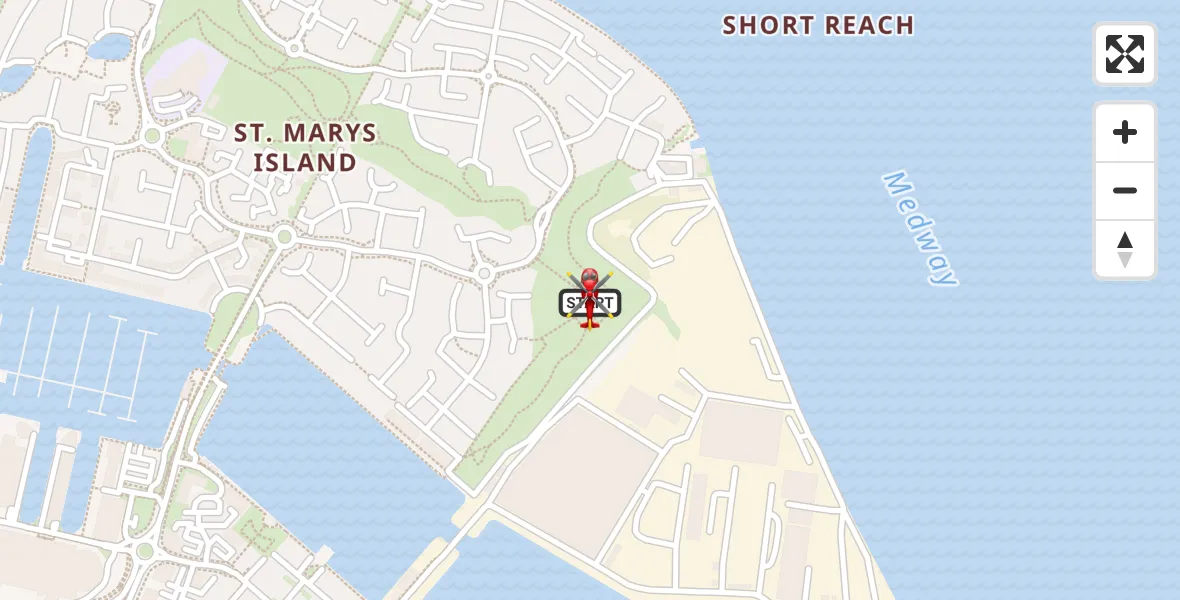 Flight route Air Ambulance Helicopter Gillingham - Gillingham, 17 October 2026, 10:20