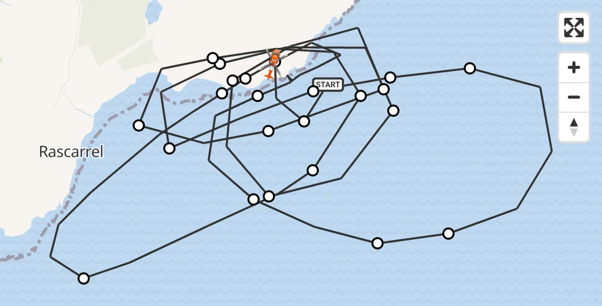 Flight route Coastguard Helicopter Auchencairn - Auchencairn, 17 October 2026, 10:27