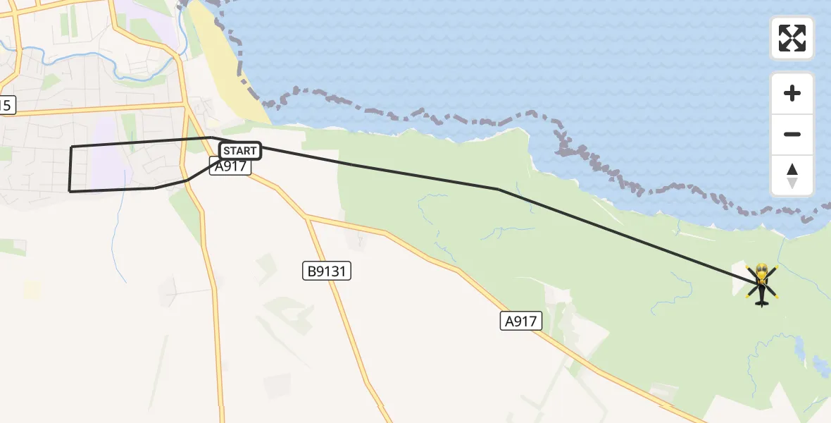 Flight route Police Helicopter St Andrews - St Andrews, 17 October 2026, 11:14