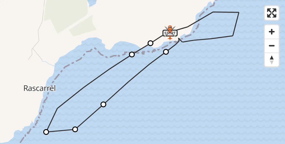 Flight route Coastguard Helicopter Auchencairn - Auchencairn, 17 October 2026, 11:38