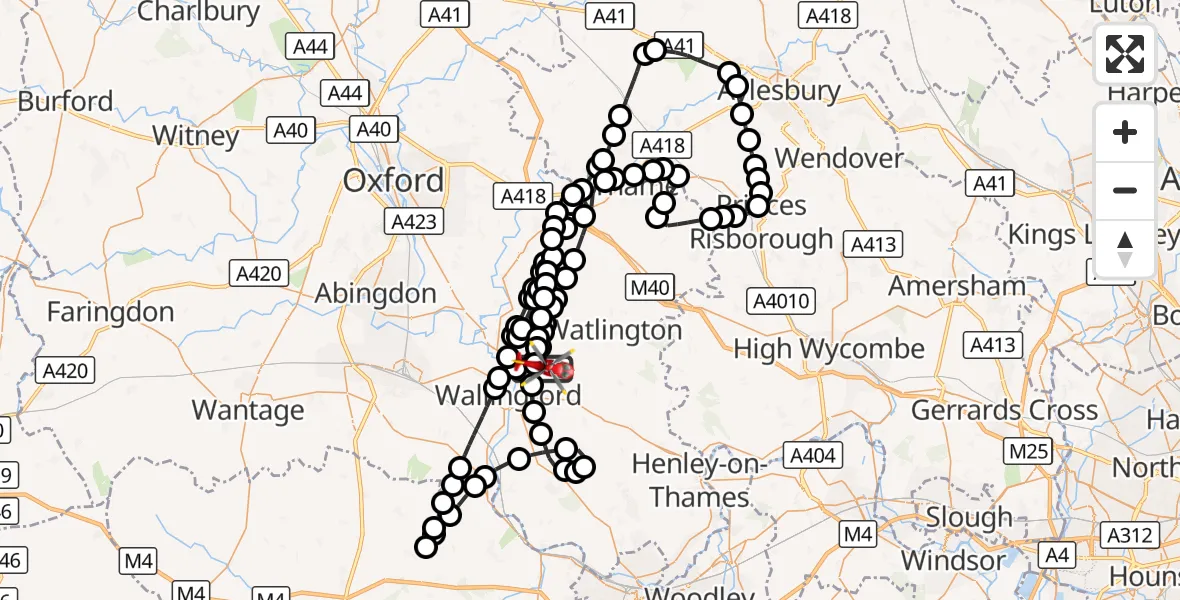 Flight route Air Ambulance Helicopter RAF Benson - RAF Benson, 17 October 2026, 11:58