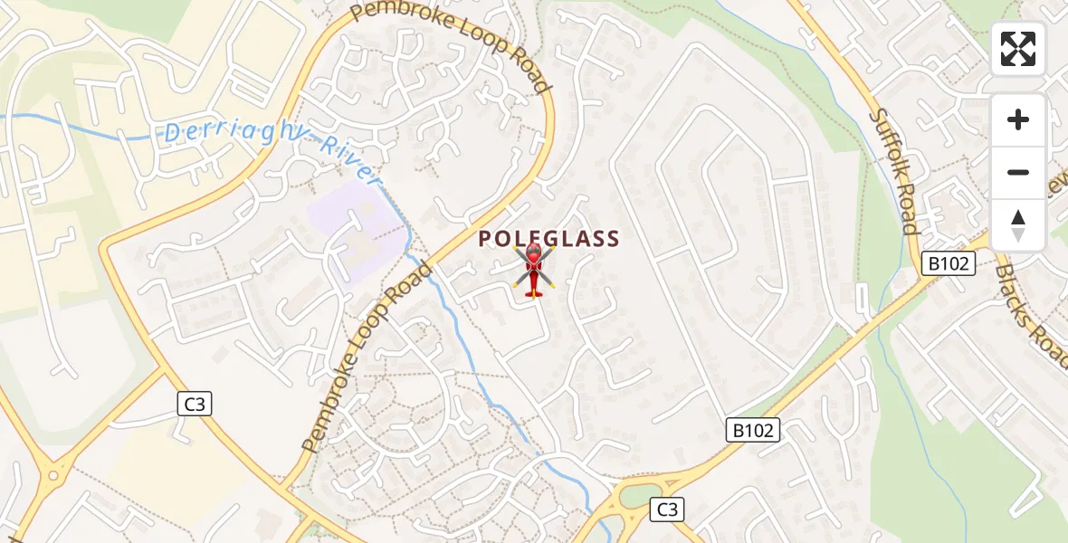 Flight route Air Ambulance Helicopter Belfast City District - Belfast City District, 17 October 2026, 19:03