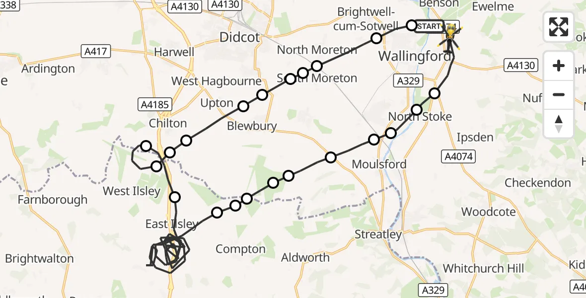 Flight route Police Helicopter Benson - Benson, 17 October 2026, 23:22