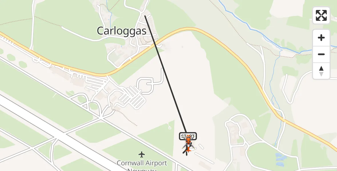 Flight route Coastguard Helicopter Cornwall Airport Newquay - Cornwall Airport Newquay, 18 October 2026, 07:07