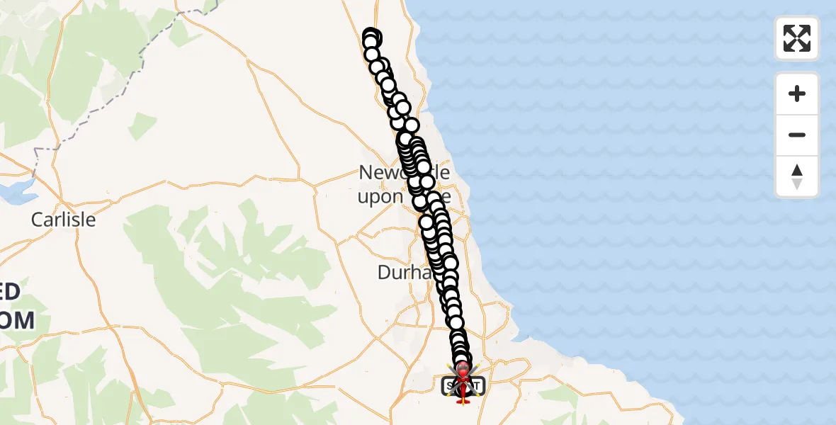 Flight route Air Ambulance Helicopter Egglescliffe - Egglescliffe, 18 October 2026, 11:33