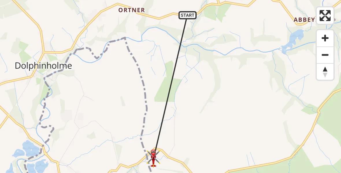 Flight route Air Ambulance Helicopter Lancaster - Lancaster, 18 October 2026, 11:44