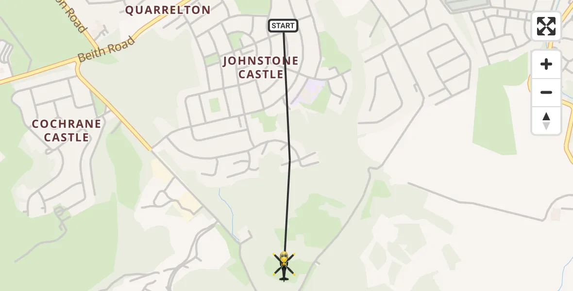 Flight route Police Helicopter Johnstone - Johnstone, 18 October 2026, 18:41