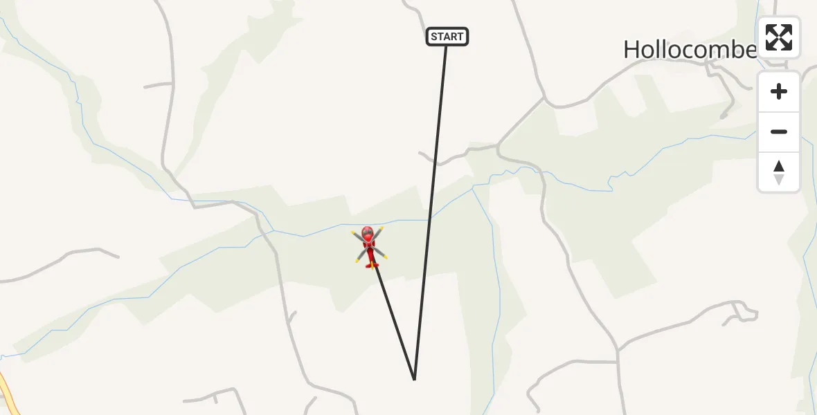 Flight route Air Ambulance Helicopter Winkleigh - Winkleigh, 19 October 2026, 15:08