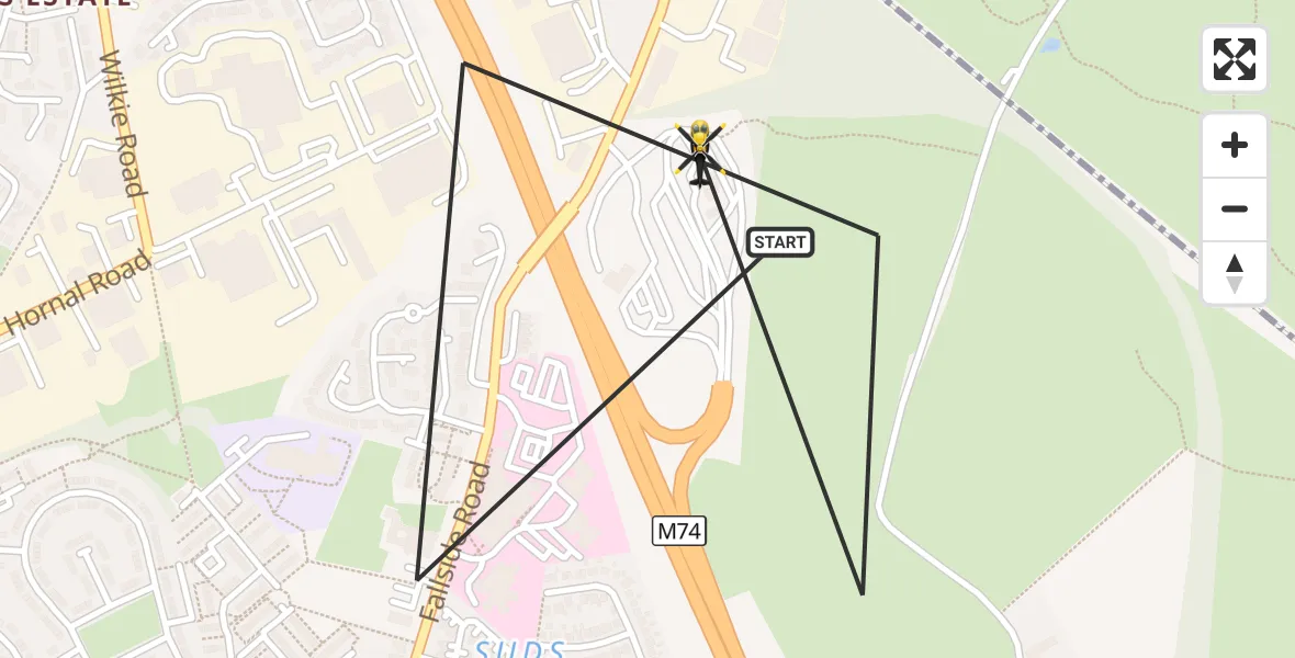Flight route Police Helicopter Bothwell - Bothwell, 19 October 2026, 15:42