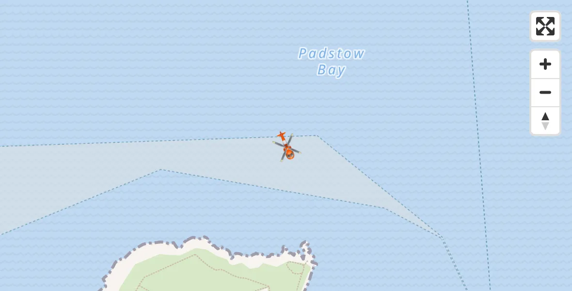 Flight route Coastguard Helicopter Padstow - Padstow, 19 October 2026, 15:43