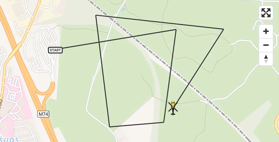 Flight route Police Helicopter Bothwell - Bothwell, 19 October 2026, 15:45