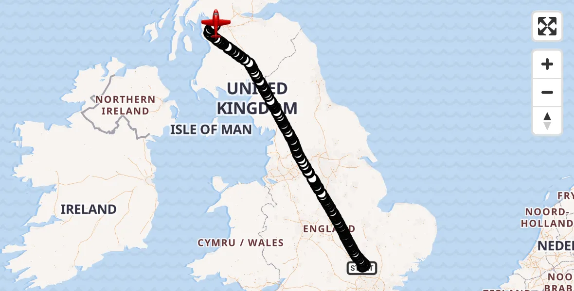 Flight route Air Ambulance Aircraft London Luton Airport - Glasgow Airport, 19 October 2026, 18:38