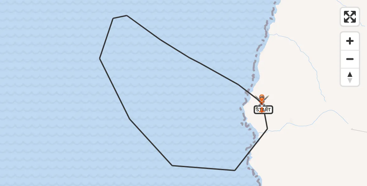 Flight route Coastguard Helicopter Inner Seas - Inner Seas, 19 October 2026, 19:02