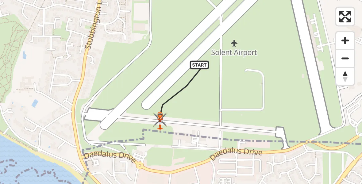 Flight route Coastguard Helicopter Solent Airport - Solent Airport, 19 October 2026, 19:32