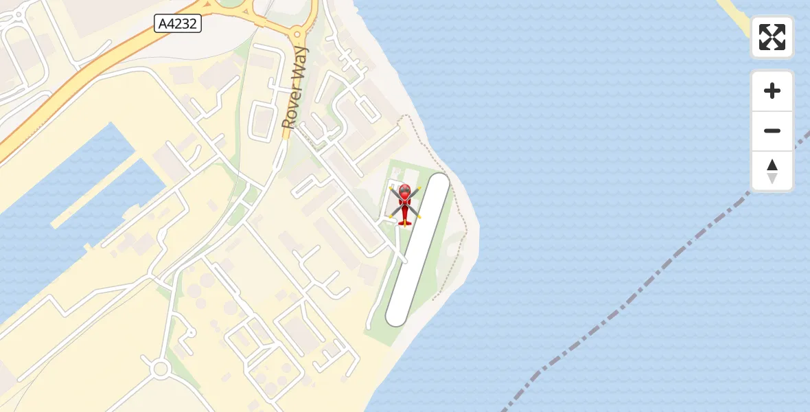 Flight route Air Ambulance Helicopter Cardiff Heliport - Cardiff Heliport, 19 October 2026, 21:03