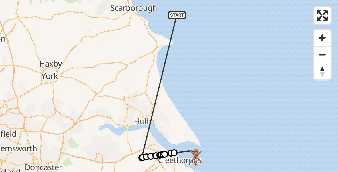 Flight route Coastguard Helicopter North Sea - North Sea, 20 October 2026, 10:05