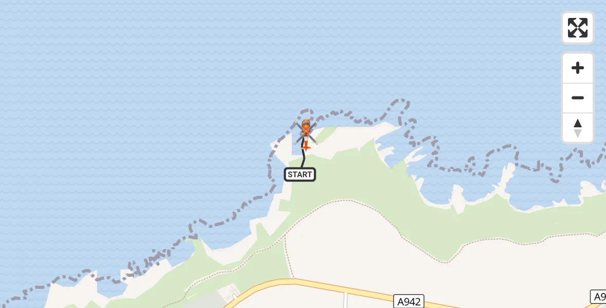 Flight route Coastguard Helicopter Findochty - Findochty, 20 October 2026, 18:40