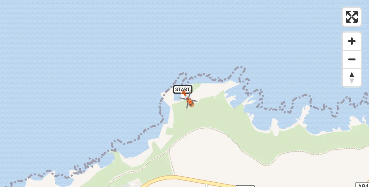 Flight route Coastguard Helicopter Findochty - Findochty, 20 October 2026, 18:44